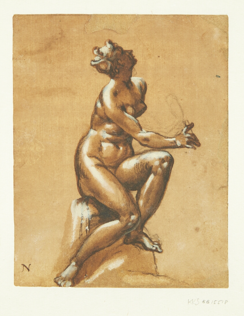 Nøgen siddende kvindefigur, Cleopatra