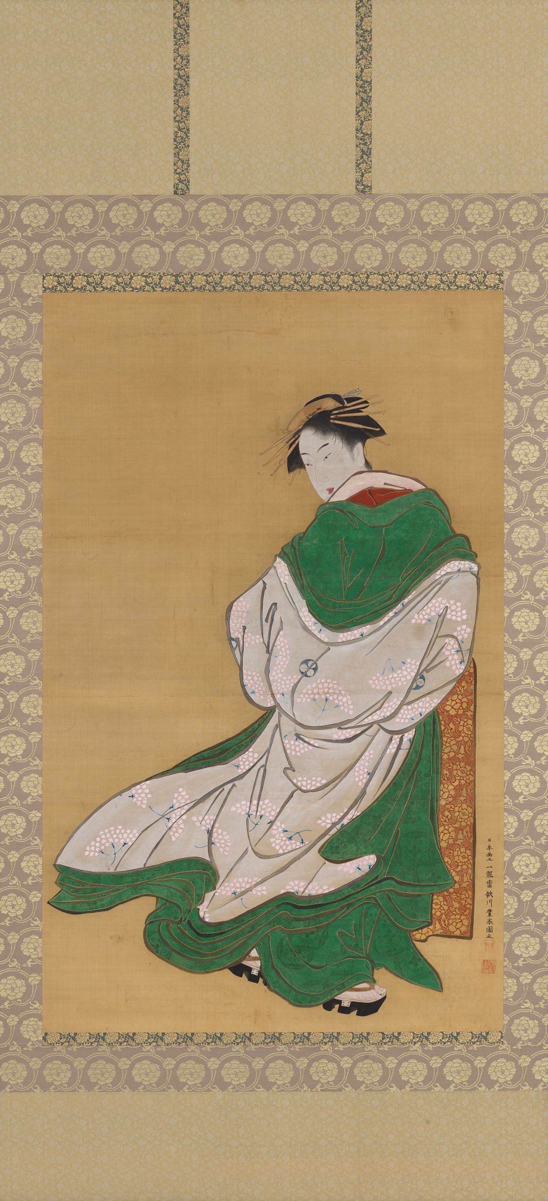 Woman walking in a breeze