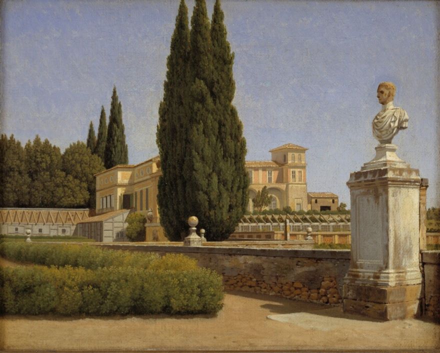 View of the Gardens of the Villa Albani. Rome