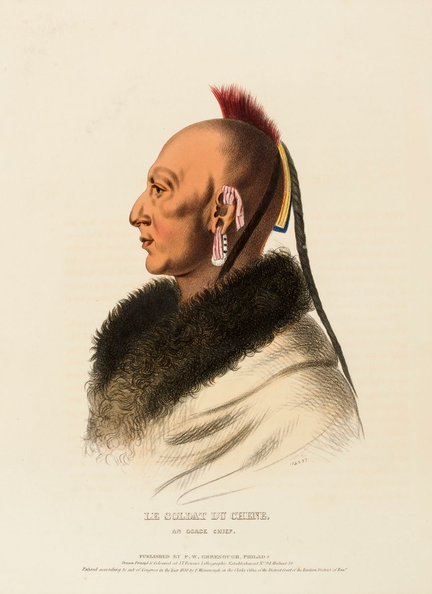 LE SOLDAT DU CHENE, AN OSAGE CHIEF., from History of the Indian Tribes of North...