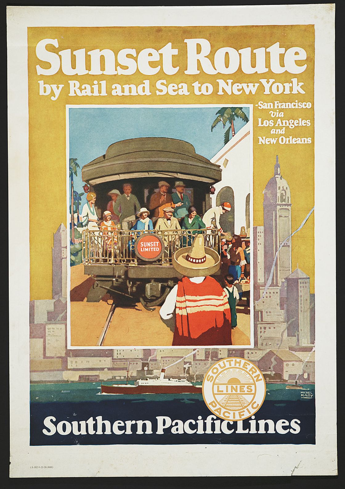 Sunset route by rail and sea to New York Southern Pacific Lines /