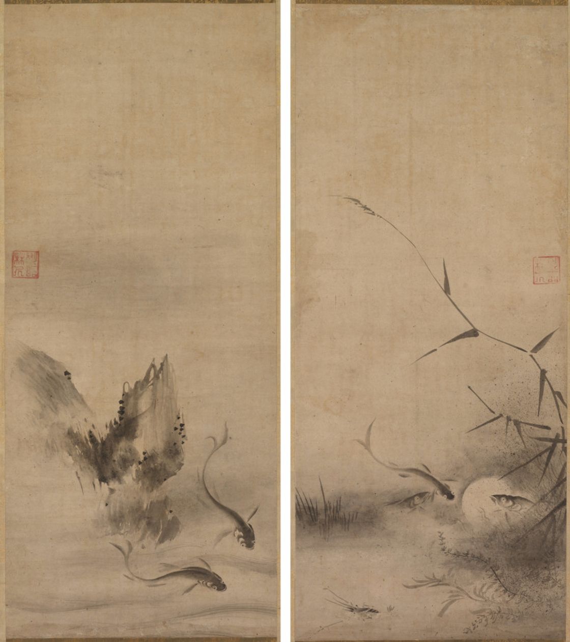 Fish and Rock; Fish and Seaweed