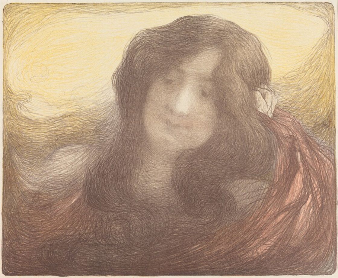 Young Woman with Long Hair