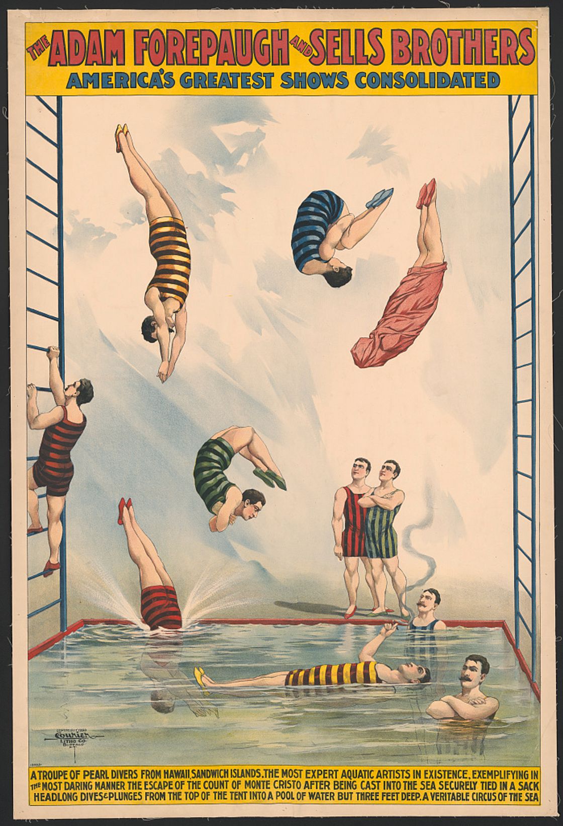 The Adam Forepaugh and Sells Brothers America's greatest shows consolidated--A troupe of pearl divers from Hawaii, Sandwich Islands ... A veritable circus of the sea