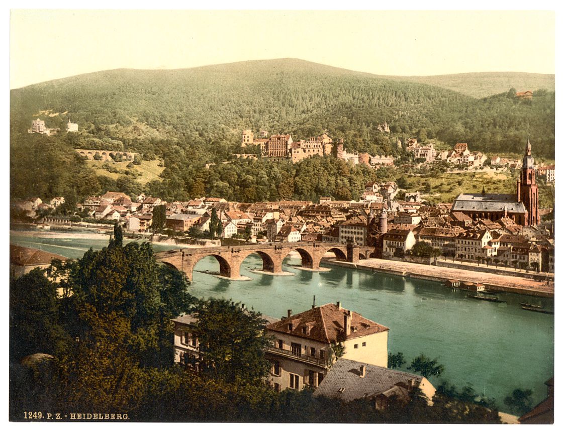 [Heidelberg, seen from the Philosophenweg, Baden, Germany]
