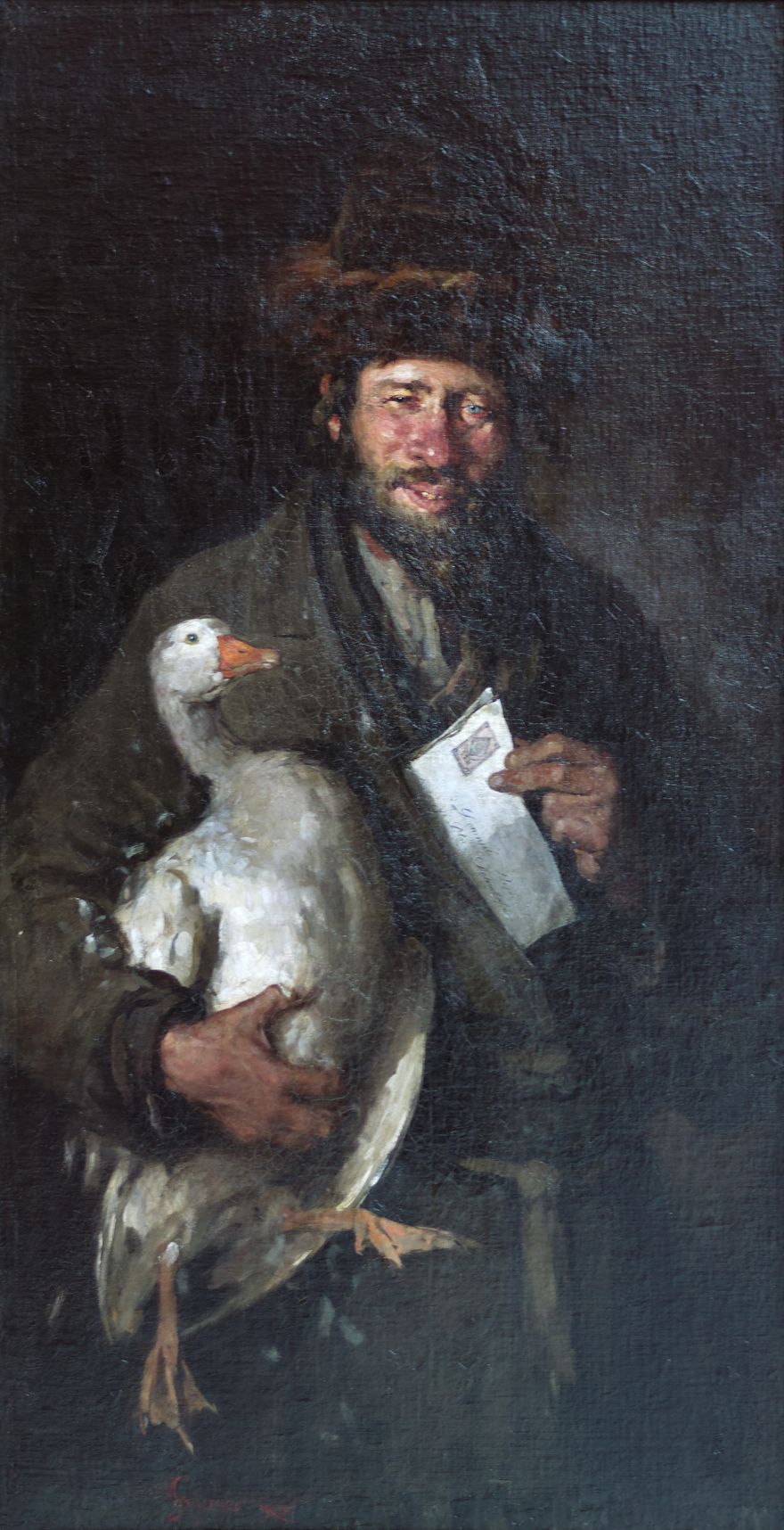 Jew with Goose - a Romanian Jew holding a petition and a goose for bribery