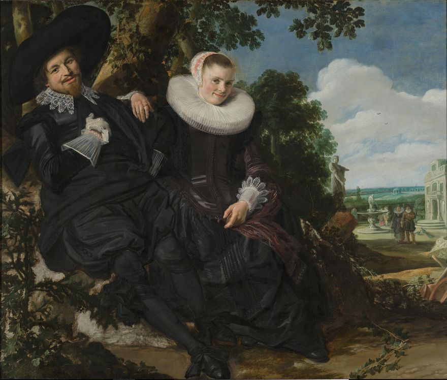 Portrait of a Couple in a Landscape, probably Isaac Abrahamsz Massa (1586-1643)...