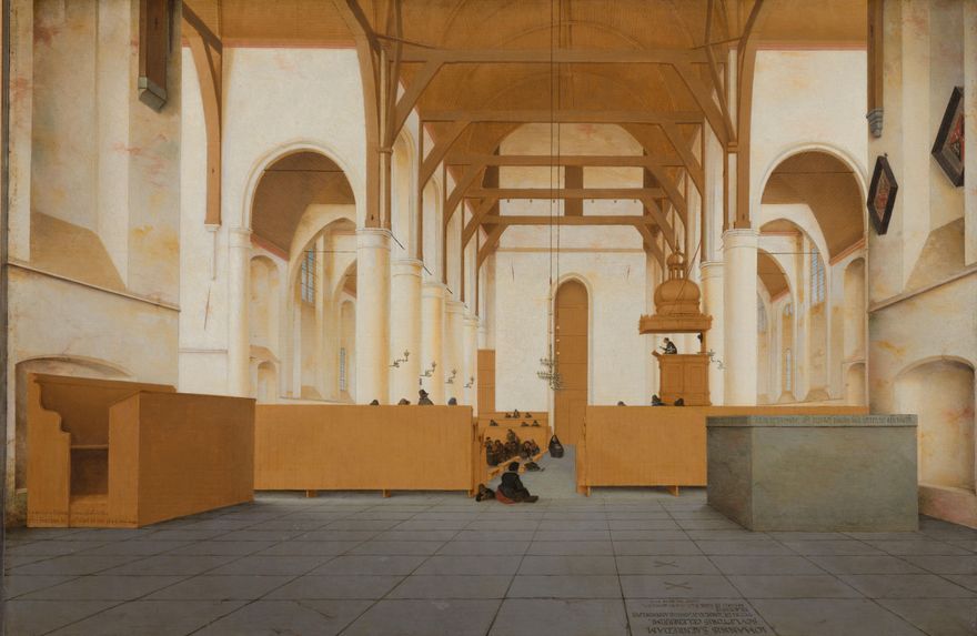 Interieur van de Sint-Odulphuskerk te Assendelft, gezien vanuit het koor naar...