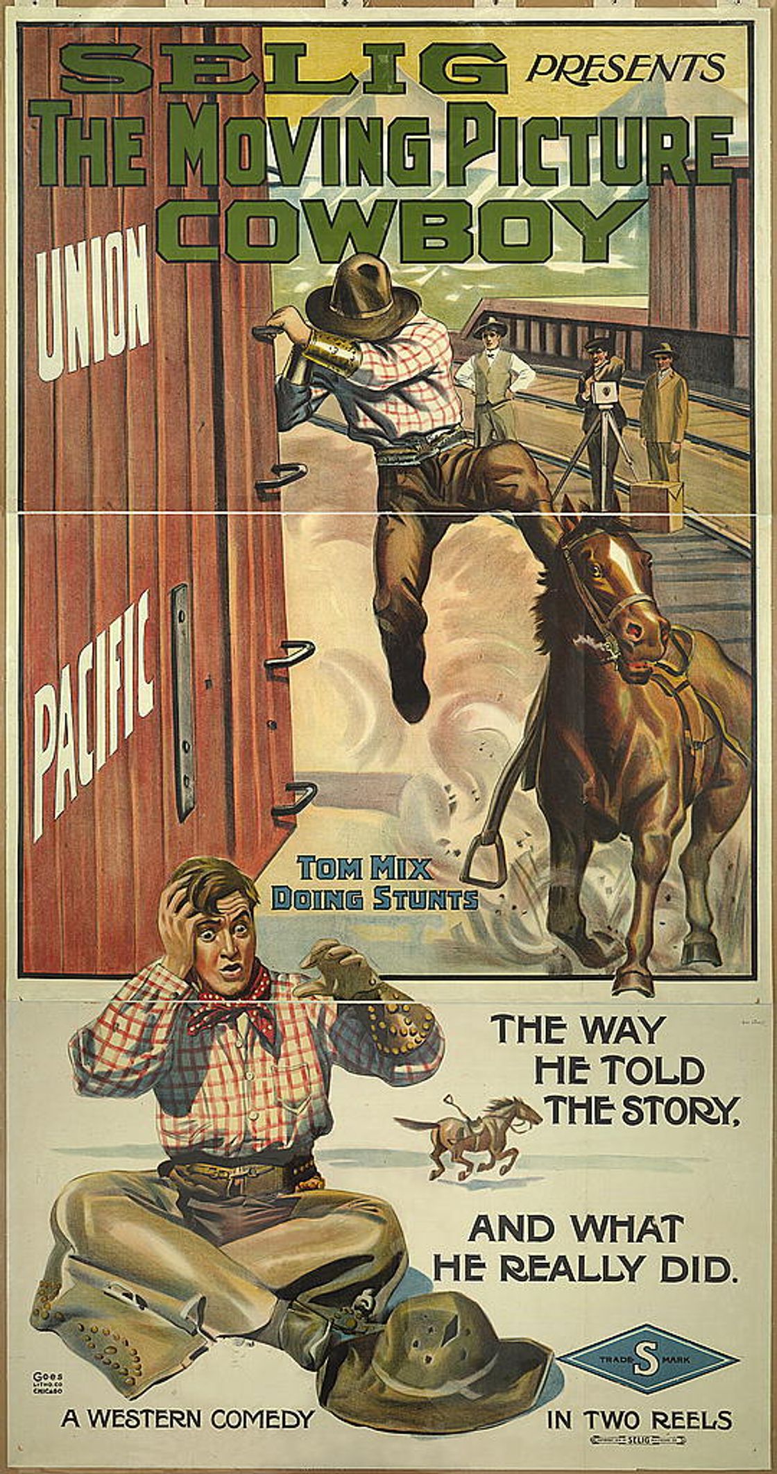 The Moving Picture Cowboy Tom Mix doing stunts. The way he told the story, and what he really did