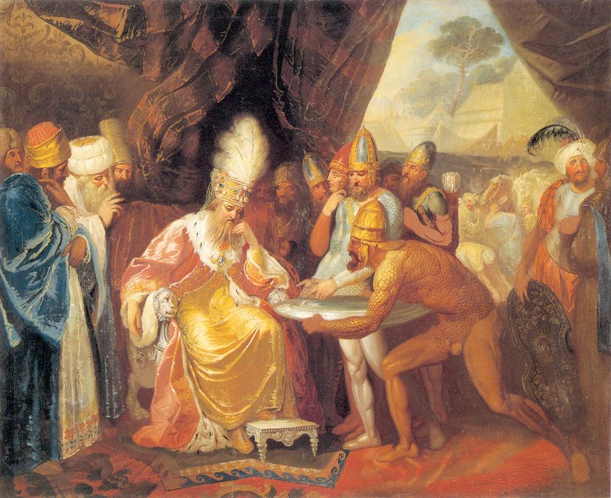 Scythian emissaries meeting with Darius .
