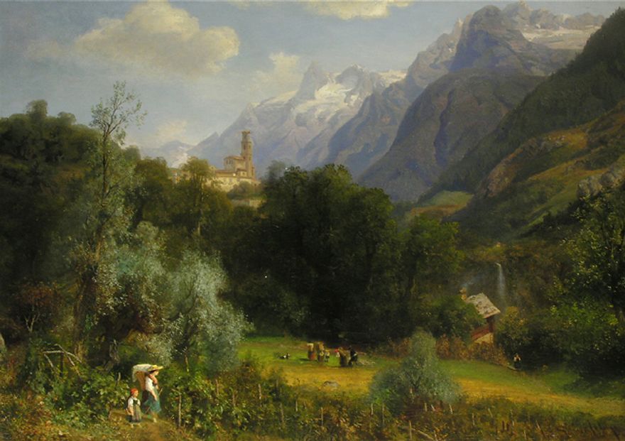 Eduard Schönfeld Weinernte in Südtirol