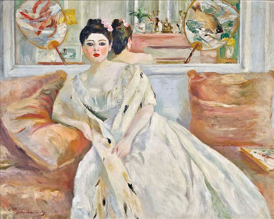 La femme à la robe blanche, effet de miroir