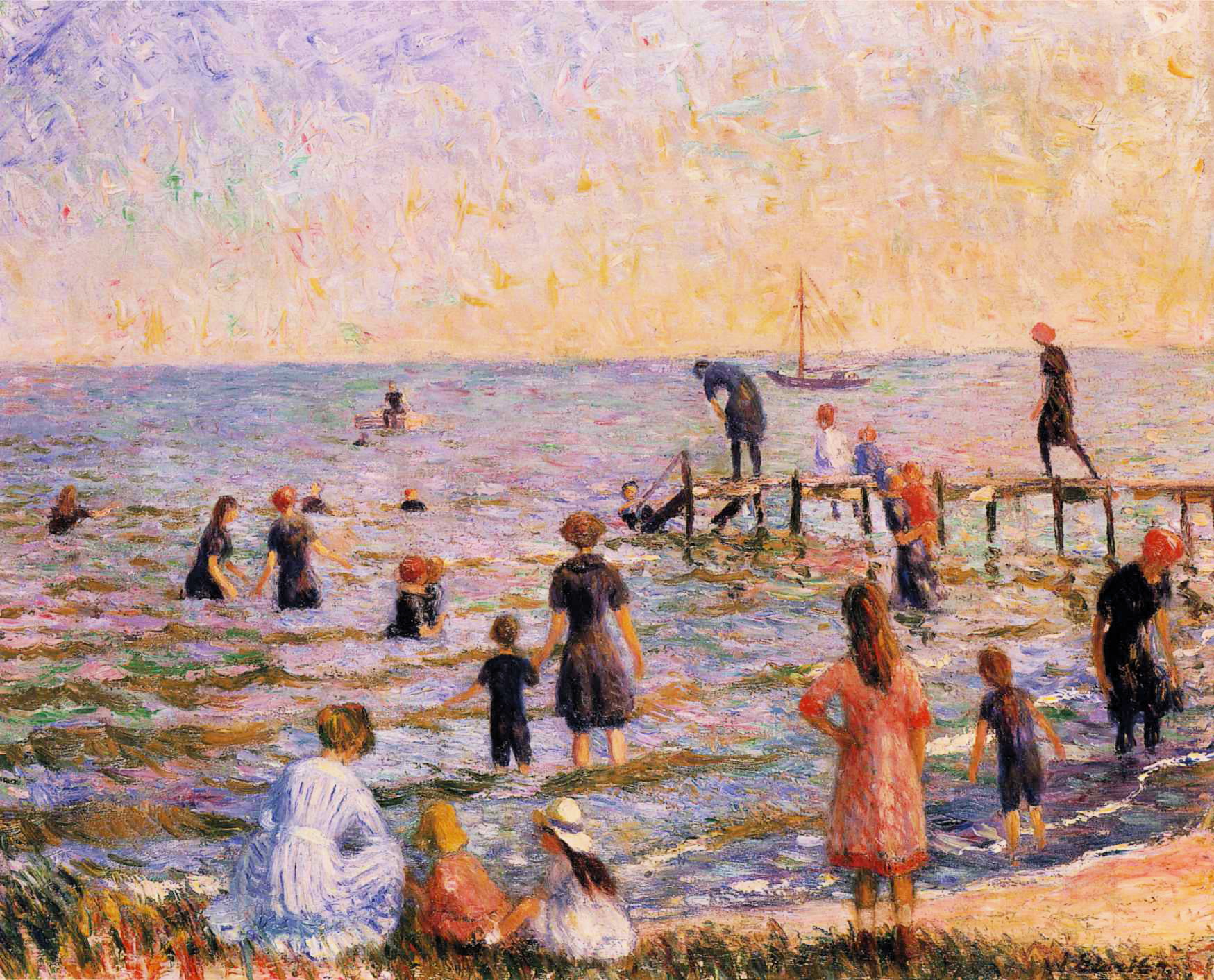 William Glackens - Bathing at Bellport, Long Island