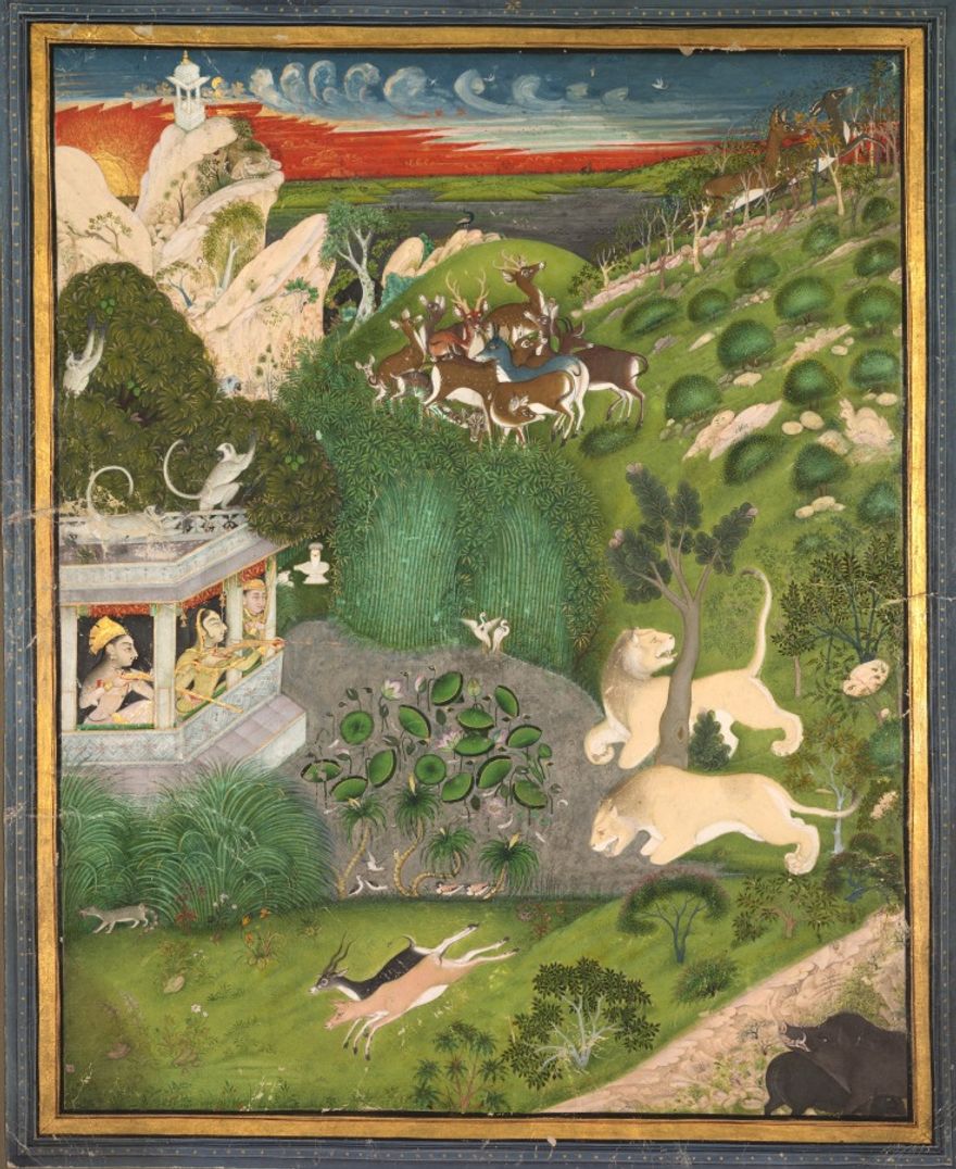 Royal women shooting from a pavilion