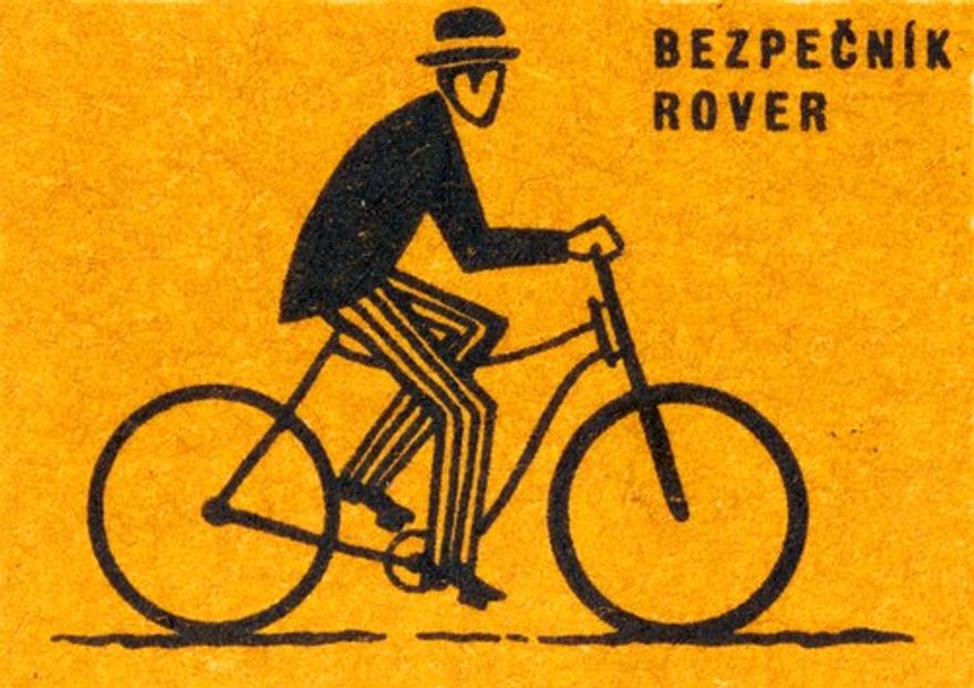 Matchbox label - Cyclist - Czechoslovakia (circa 1940s)